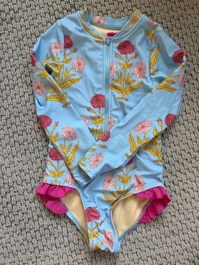 Pink Chicken Girls Longsleeve Bathing Suit Sz 6